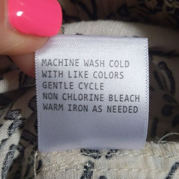 Christian Siriano New York linen/rayon wide leg cream & black pants XS - Picture 7 of 7